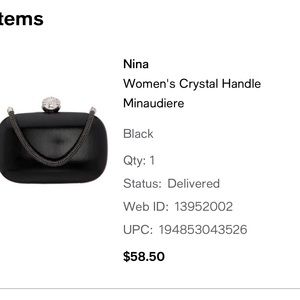 Nina Black Menauderie with Crystal clasp